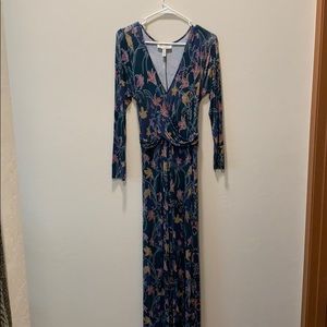 Blue Floral Maternity Dress